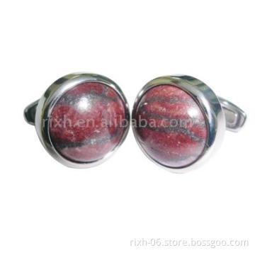 semi-precious stone titanium cuff links